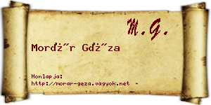 Morár Géza névjegykártya